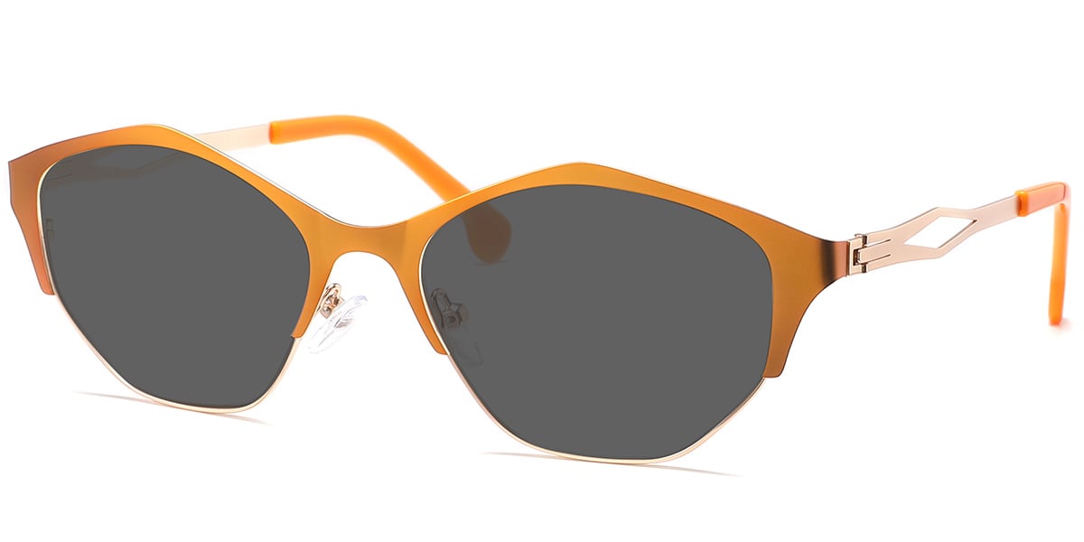 Geometric Sunglasses rose_gold-orange+dark_grey_polarized