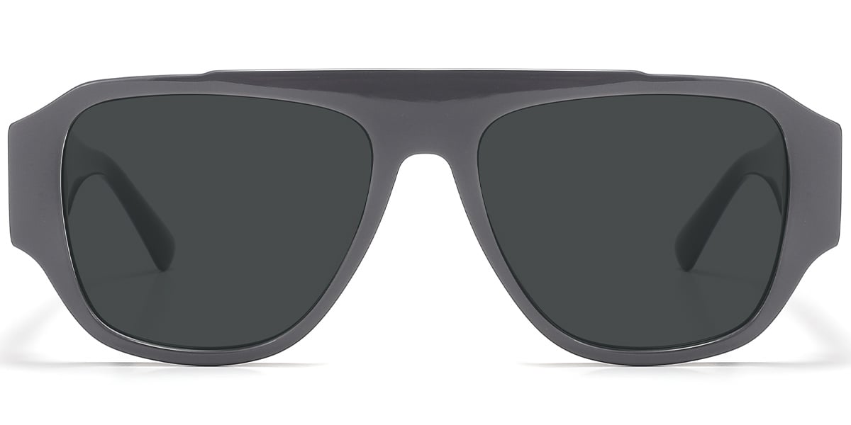 Acetate Square Sunglasses grey+dark_grey_polarized