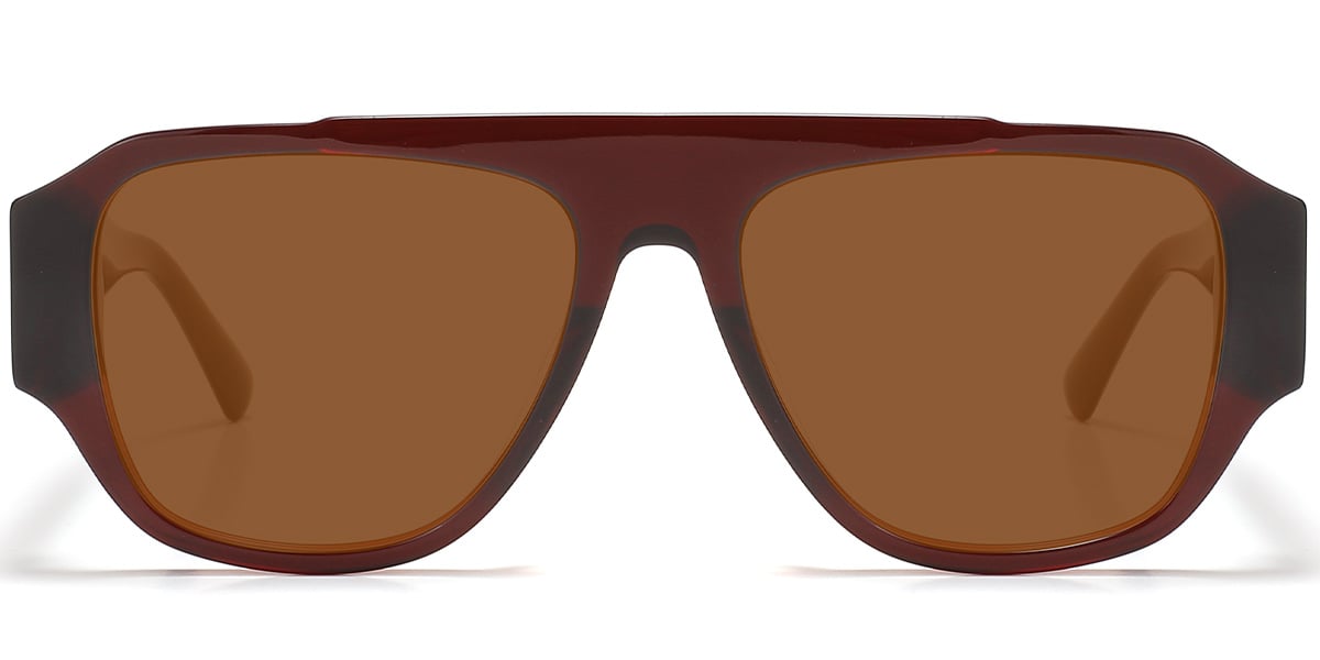 Acetate Square Sunglasses brown+dark_grey_polarized