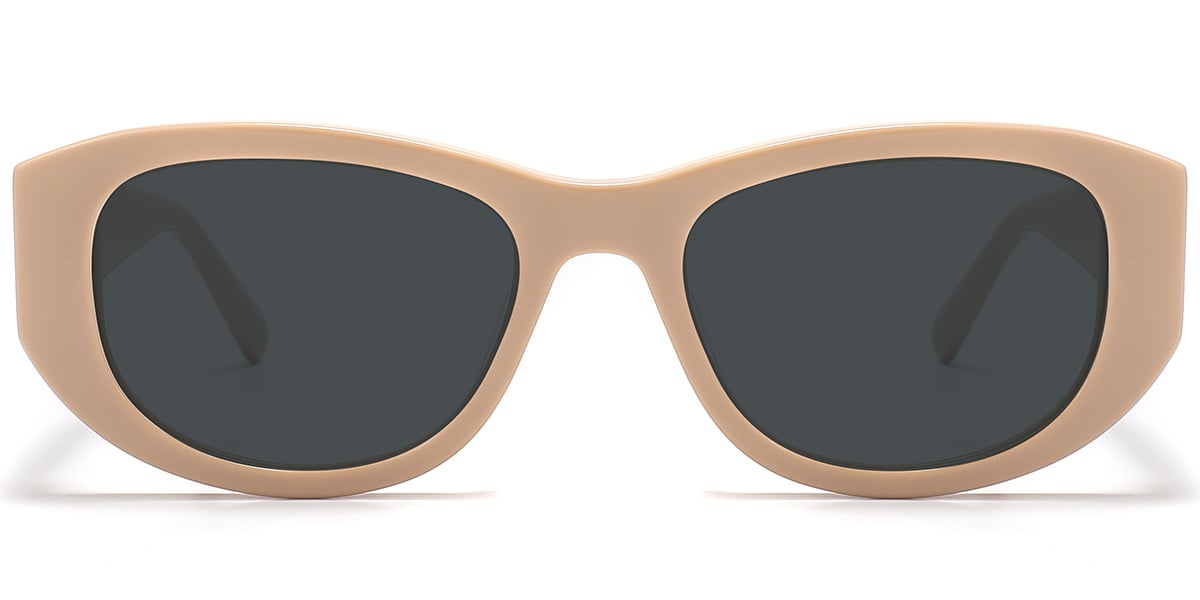 Acetate Rectangle Sunglasses light_brown+dark_grey_polarized