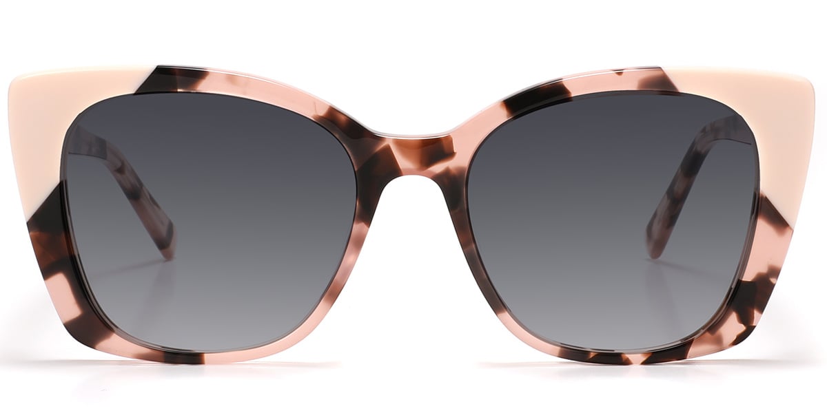 Acetate Square Sunglasses pattern-pink+gradient_grey_polarized