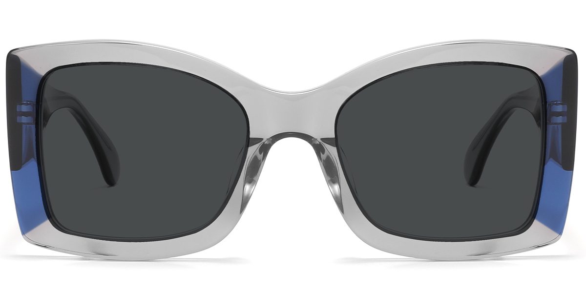 Acetate Square Sunglasses pattern-grey+dark_grey_polarized