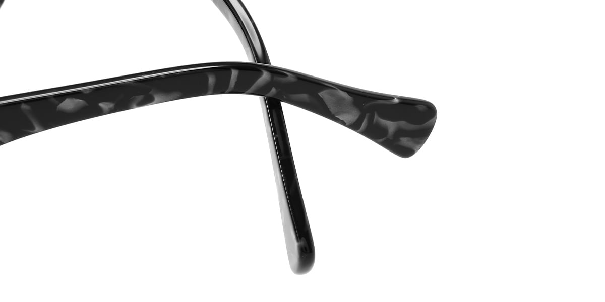 Acetate Round Sunglasses black+dark_grey_polarized