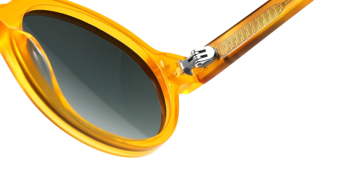 Acetate Round Sunglasses translucent-yellow+gradient_green_polarized