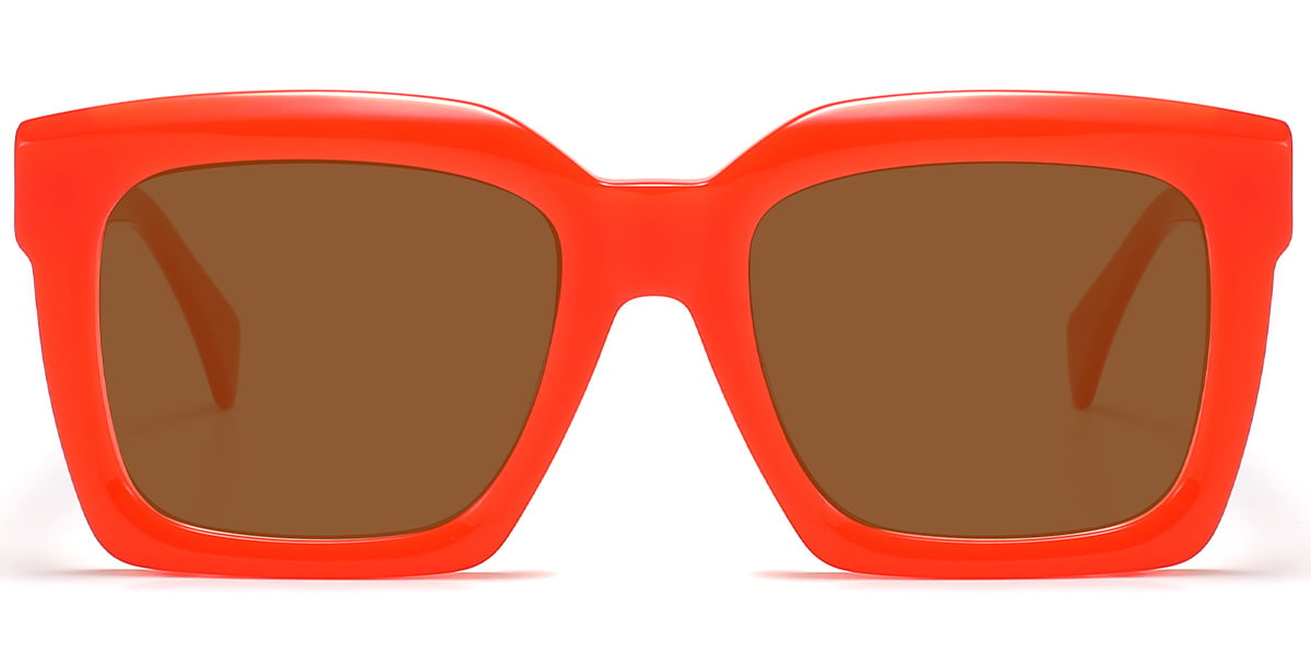 Acetate Square Sunglasses red+amber_polarized
