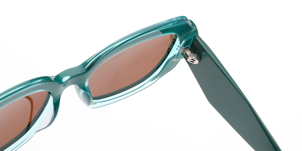 Acetate Square Sunglasses translucent-green+amber_polarized