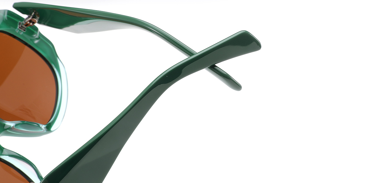 Acetate Square Sunglasses translucent-green+amber_polarized