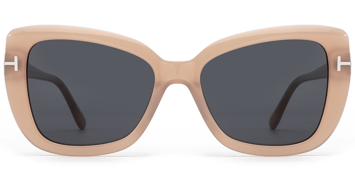 Acetate Square Sunglasses brown+dark_grey_polarized