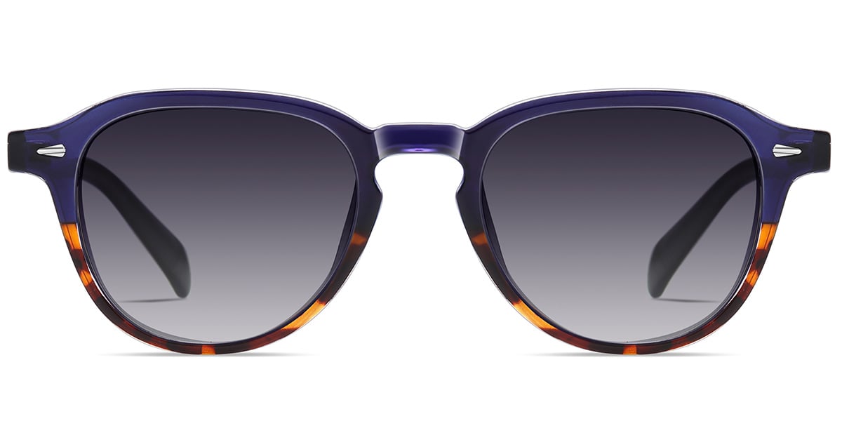 Acetate Square Sunglasses pattern-blue+gradient_grey_polarized