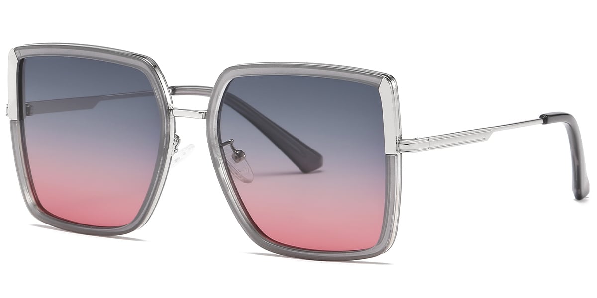 Square Sunglasses grey+grey-pink_polarized