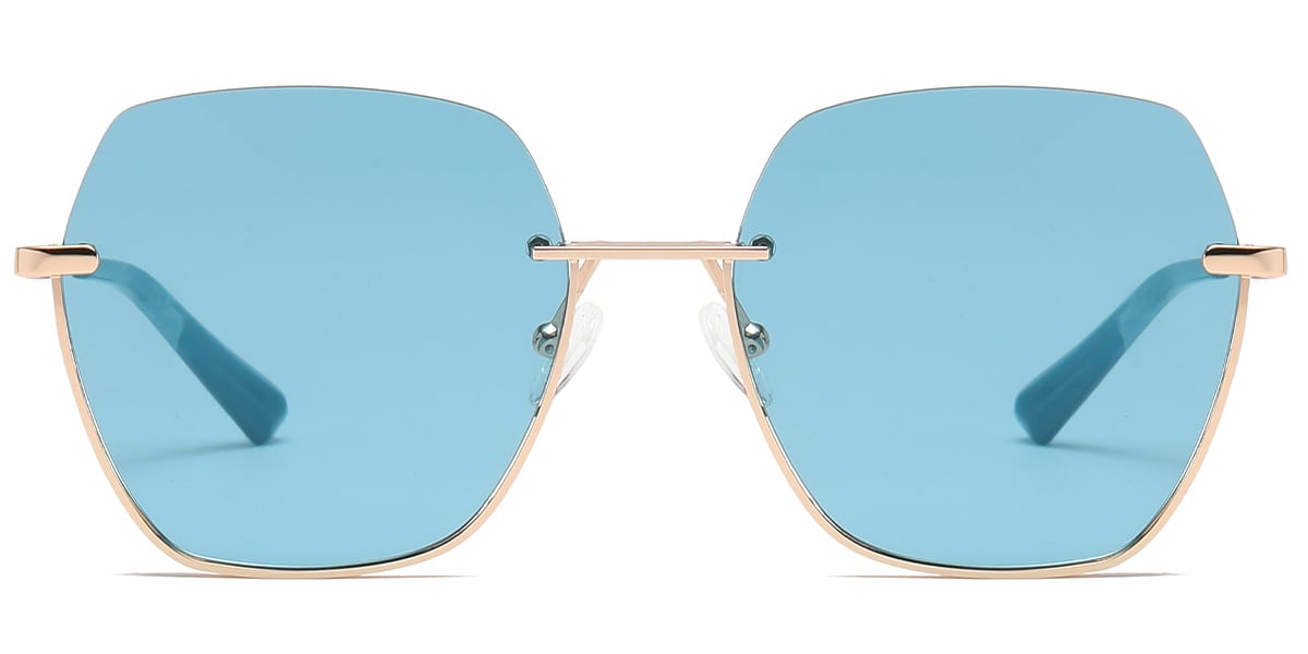 Square Sunglasses gold+light_blue