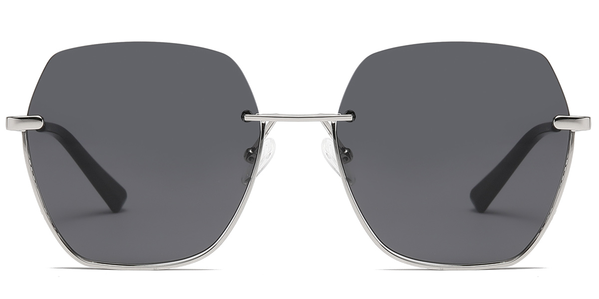 Square Sunglasses silver+dark_grey