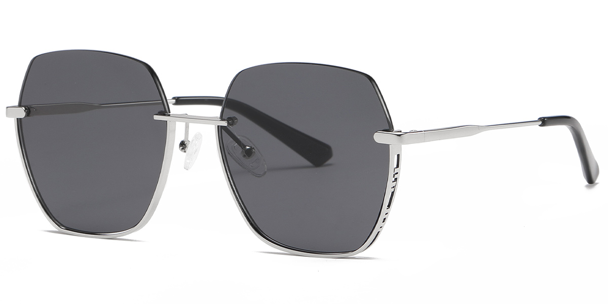 Square Sunglasses silver+dark_grey
