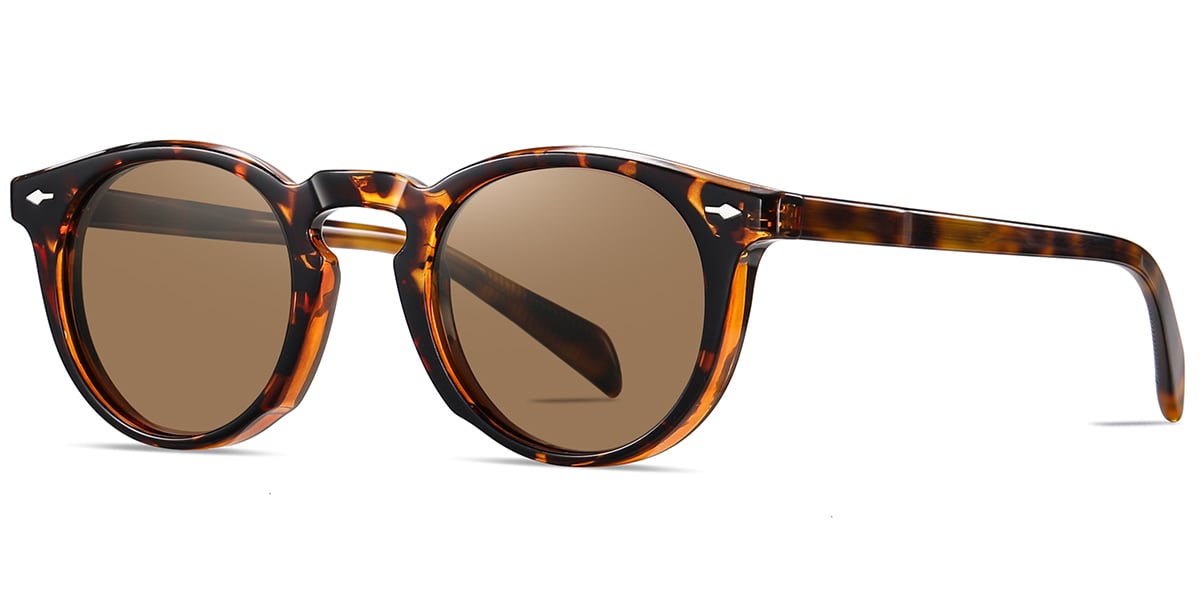 Acetate Round Sunglasses tortoiseshell+amber_polarized