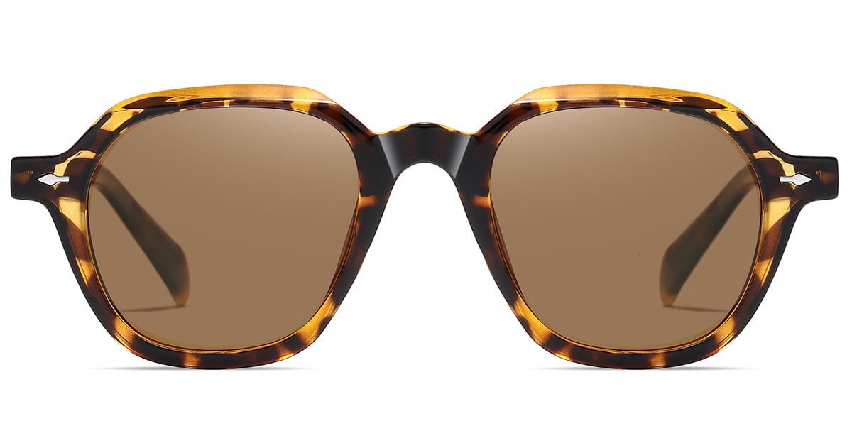 Acetate Square Sunglasses tortoiseshell+amber_polarized