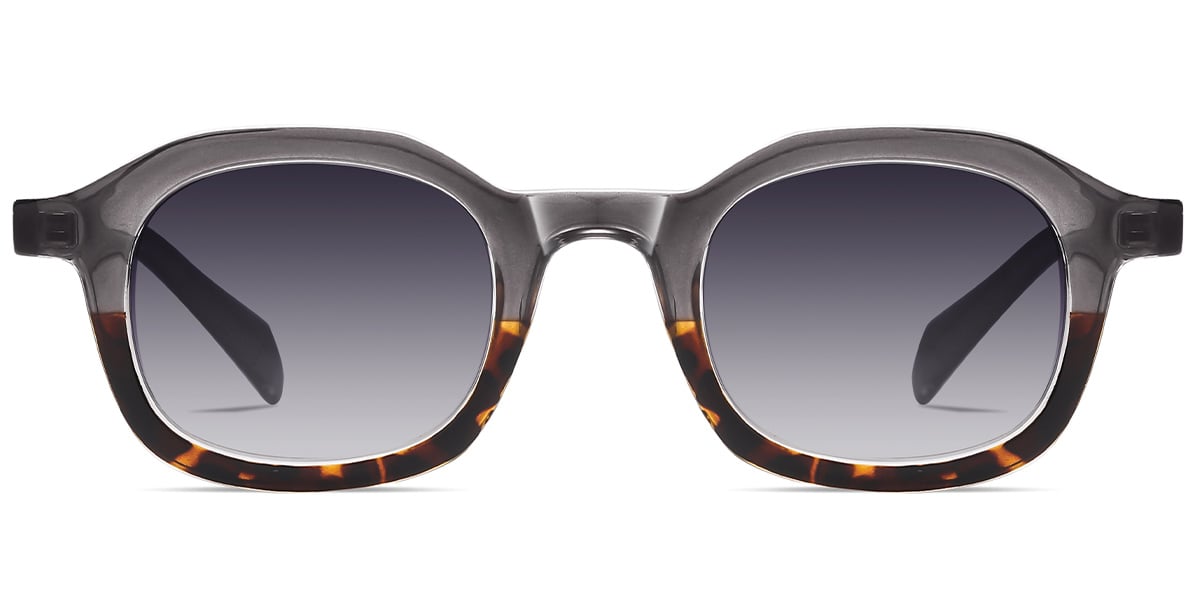 Acetate Square Sunglasses pattern-tortoiseshell+gradient_grey_polarized