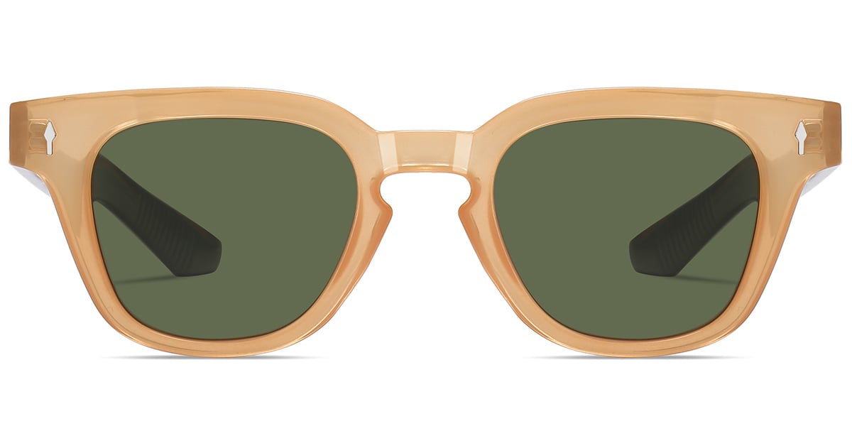 Acetate Square Sunglasses translucent-orange+green_polarized