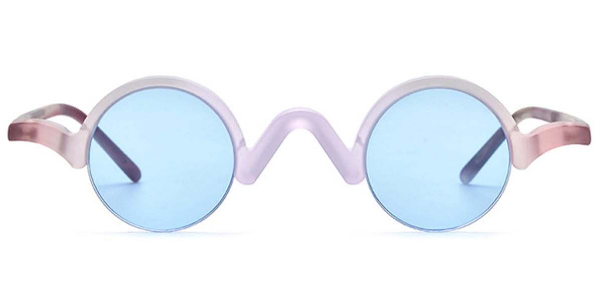 Acetate Round Sunglasses gradient_purple+light_blue