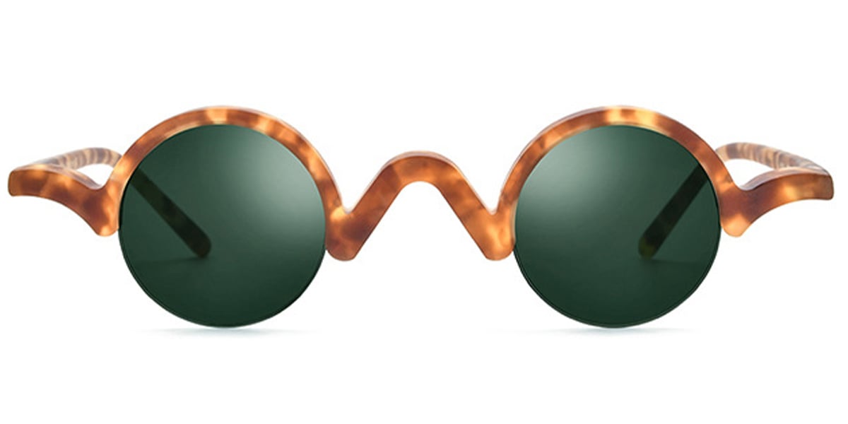 Acetate Round Sunglasses tortoiseshell+dark_green