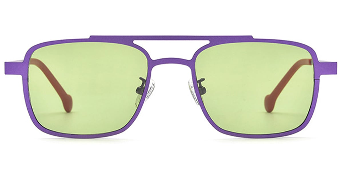 Titanium Aviator Sunglasses purple+light_green