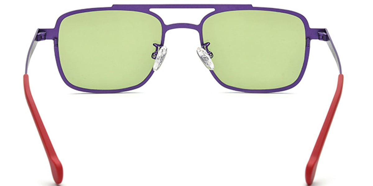 Titanium Aviator Sunglasses purple+light_green