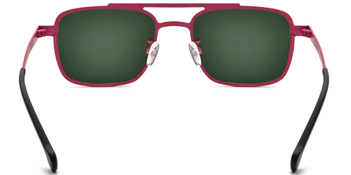 Titanium Aviator Sunglasses pattern-rose+dark_green