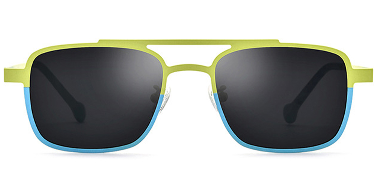 Titanium Aviator Sunglasses pattern-yellow+dark_grey
