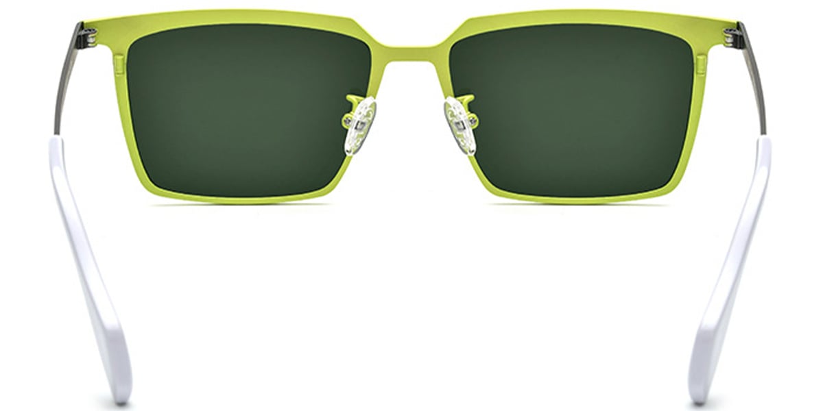 Titanium Rectangle Sunglasses pattern-orange+dark_green