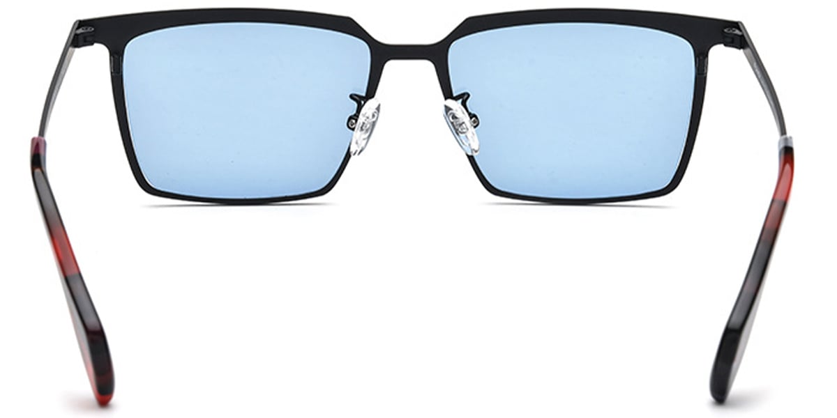 Titanium Rectangle Sunglasses pattern-grey+light_blue