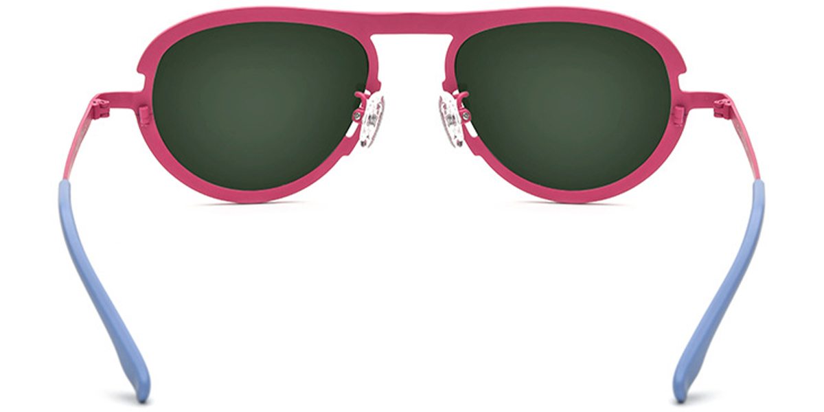 Titanium Oval Sunglasses pattern-blue+dark_green