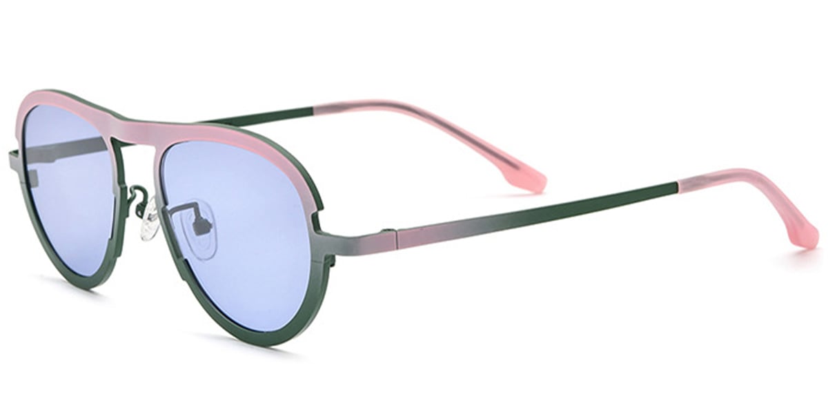 Titanium Oval Sunglasses pattern-pink+light_purple
