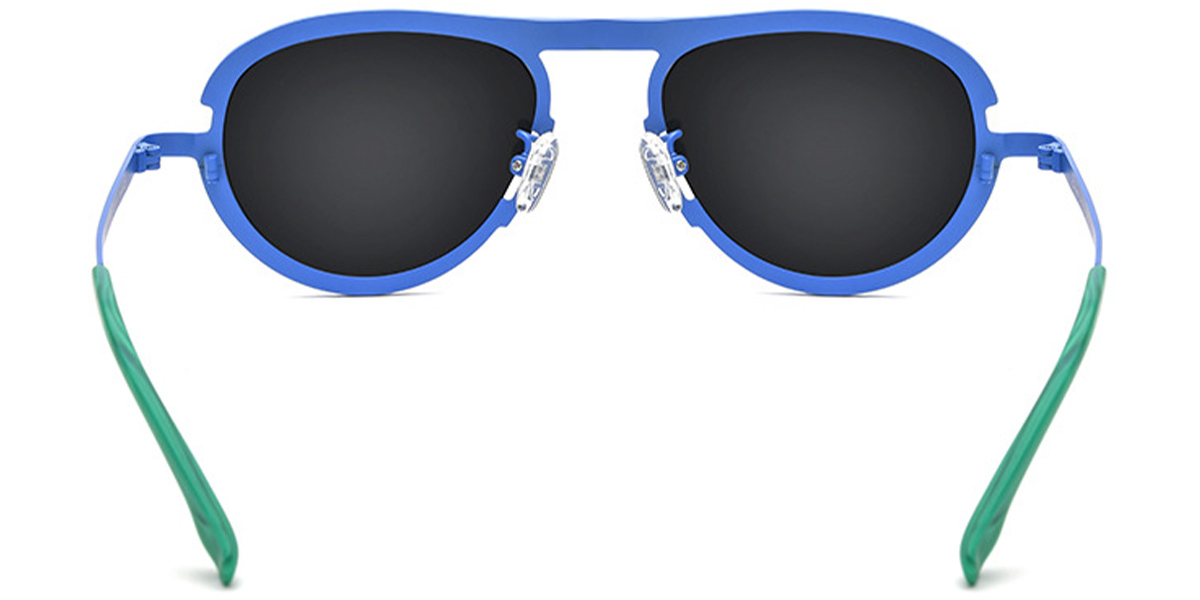Titanium Oval Sunglasses pattern-green+dark_grey