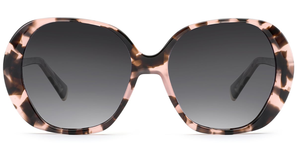 Acetate Square Sunglasses pattern-pink+gradient_grey_polarized