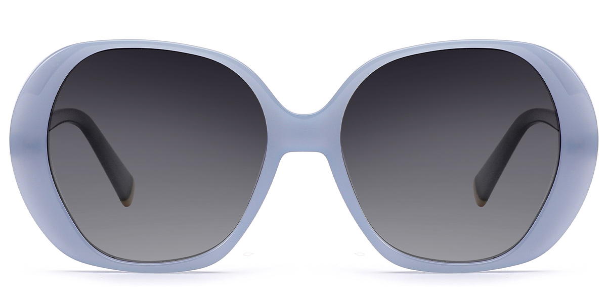 Acetate Square Sunglasses light_blue+gradient_grey_polarized