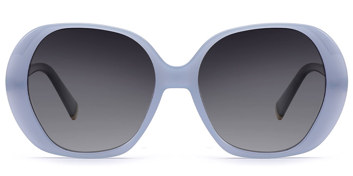 Acetate Square Sunglasses light_blue+gradient_grey_polarized