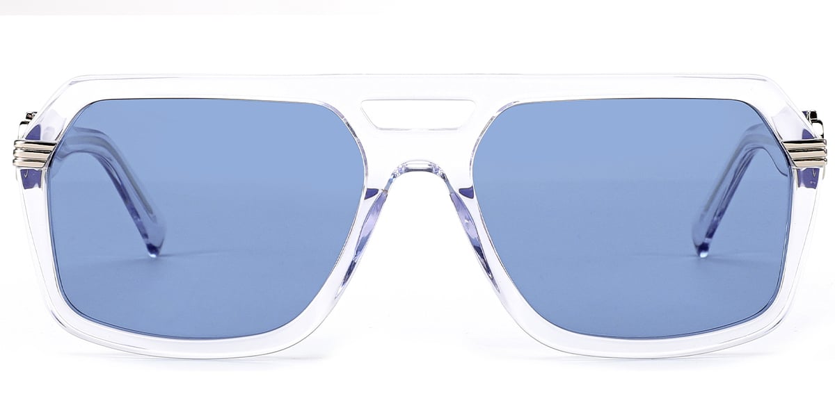 Acetate Aviator Sunglasses translucent-white+blue_polarized