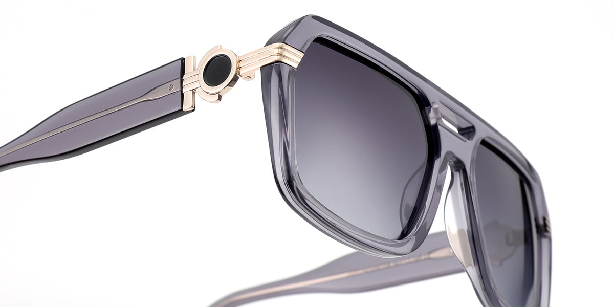 Acetate Aviator Sunglasses translucent-grey+dark_grey_polarized