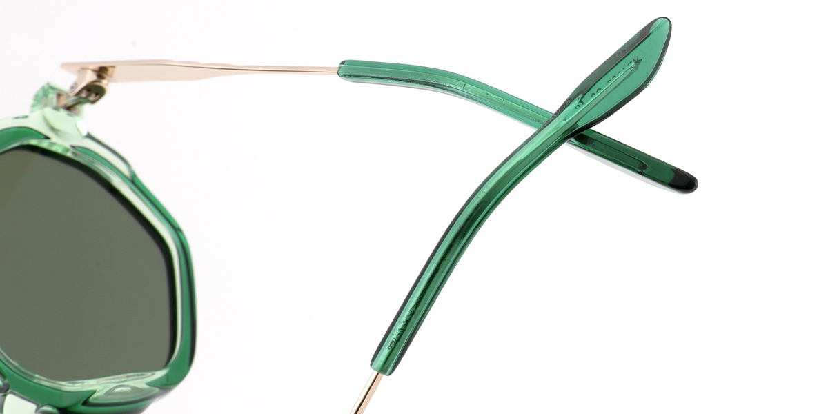 Acetate Square Sunglasses translucent-green+green_polarized