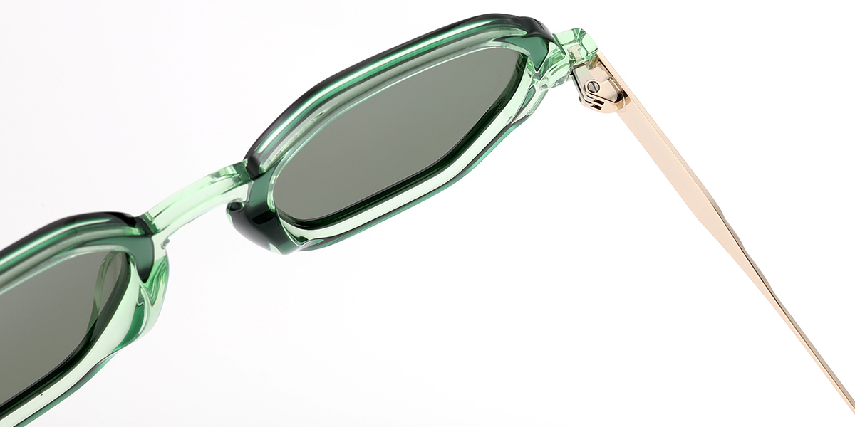 Acetate Square Sunglasses translucent-green+green_polarized