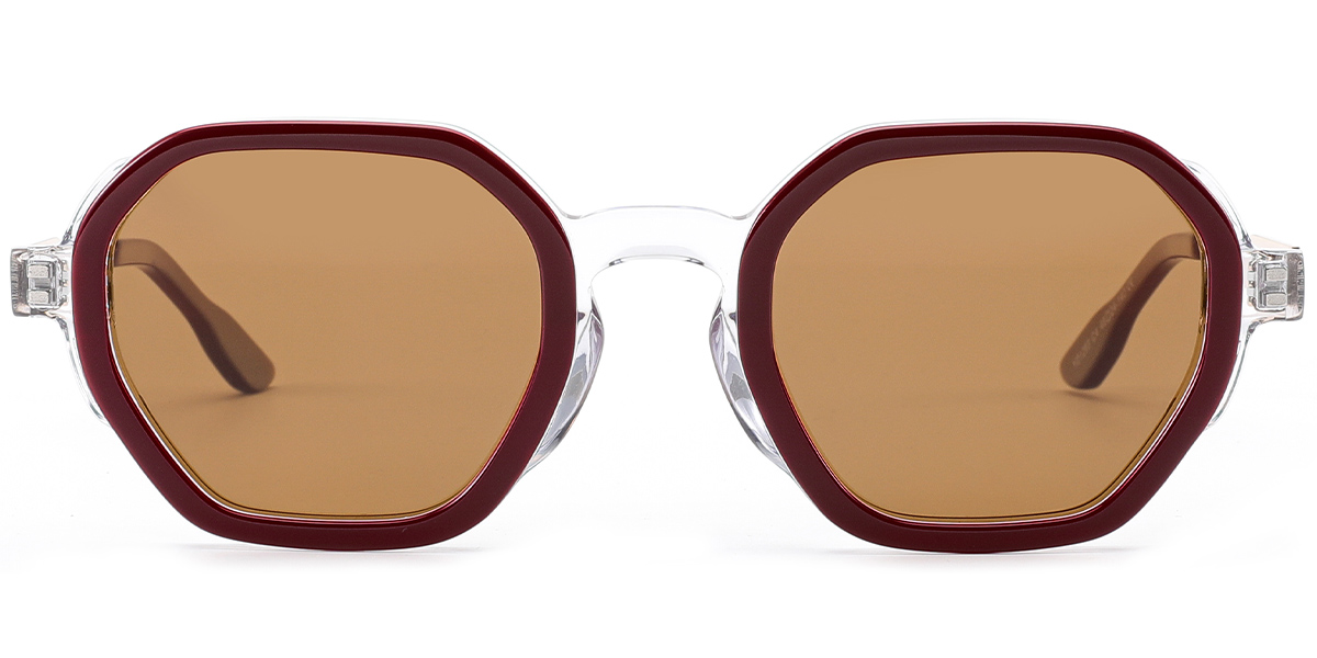 Acetate Square Sunglasses translucent-brown+amber_polarized