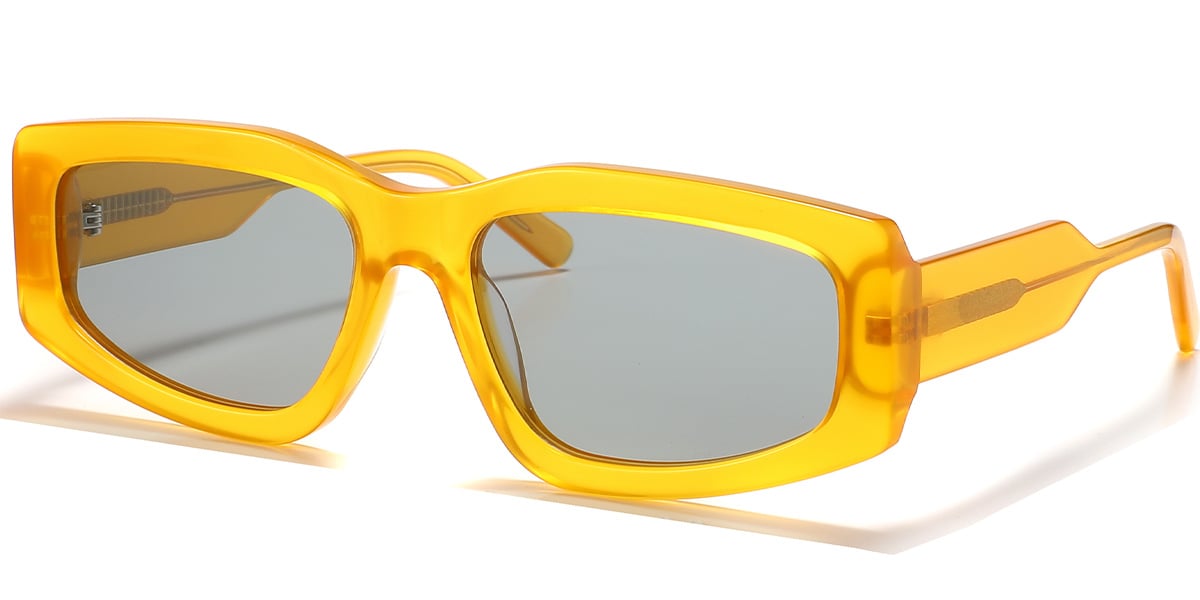 Acetate Rectangle Sunglasses translucent-orange+light_grey_polarized