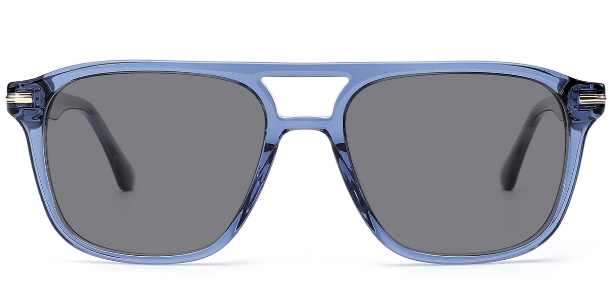 Acetate Aviator Sunglasses translucent-blue+dark_grey_polarized