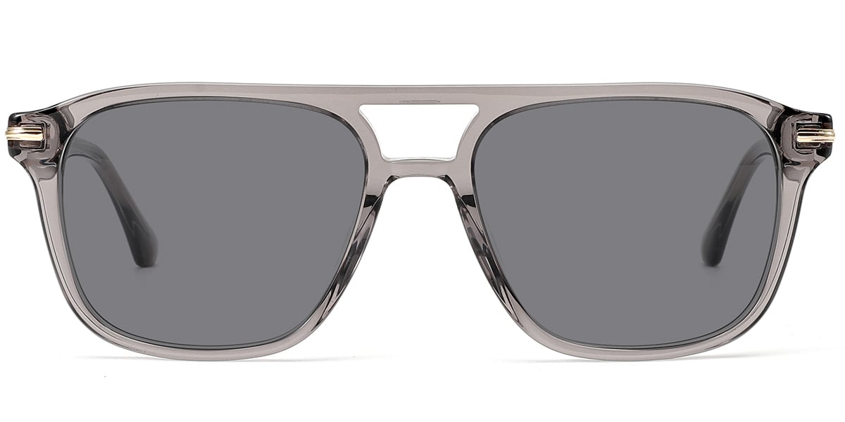 Acetate Aviator Sunglasses black+dark_grey_polarized