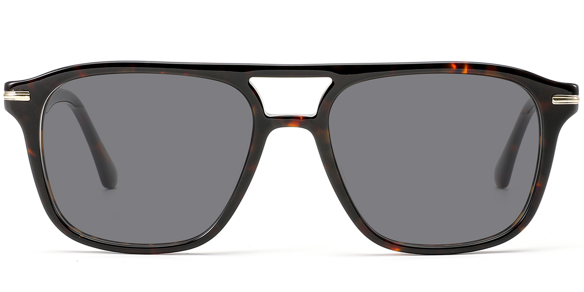 Acetate Aviator Sunglasses tortoiseshell+dark_grey_polarized