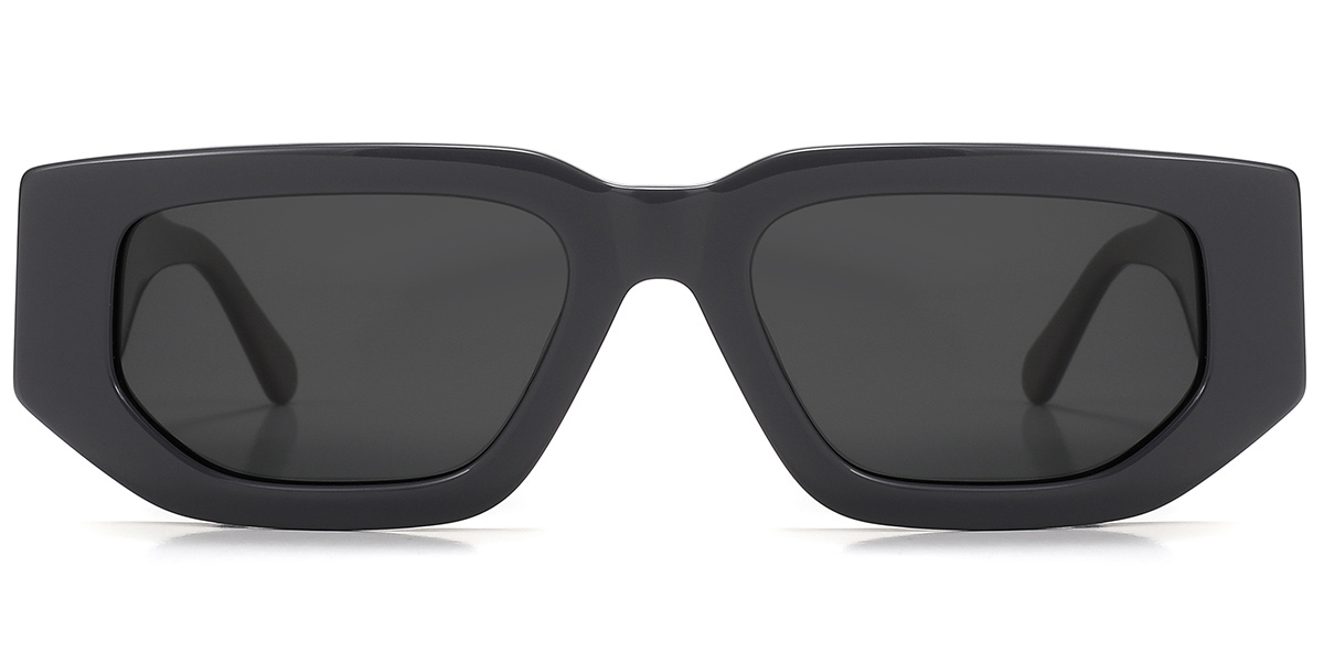 Acetate Rectangle Sunglasses grey+dark_grey_polarized