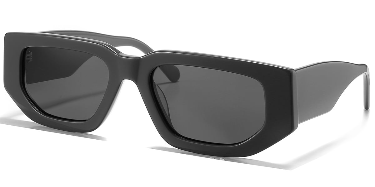 Acetate Rectangle Sunglasses grey+dark_grey_polarized