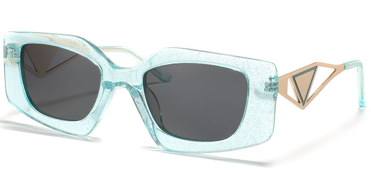 Acetate Rectangle Sunglasses translucent-blue+dark_grey_polarized