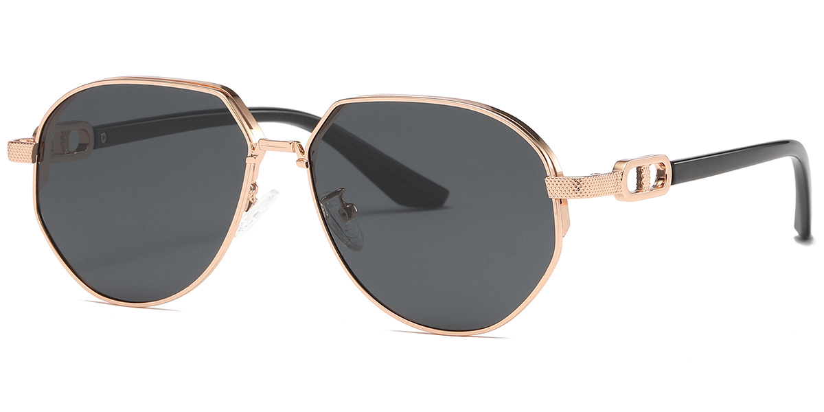 Geometric Sunglasses rose_gold+dark_grey_polarized