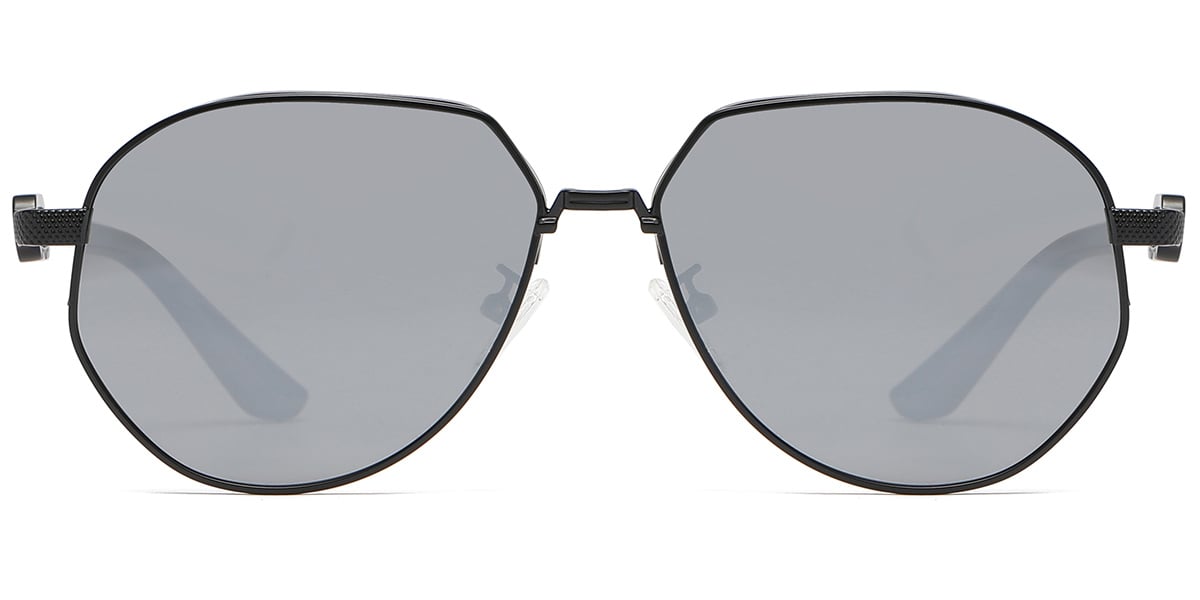 Geometric Sunglasses black+mirrored_silver_polarized