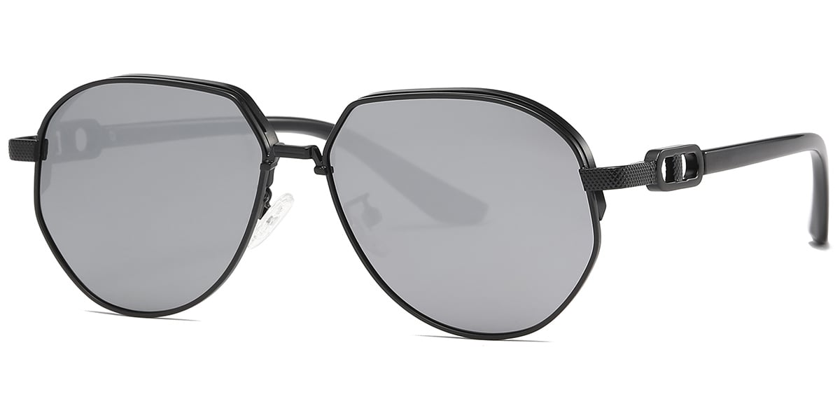 Geometric Sunglasses black+mirrored_silver_polarized